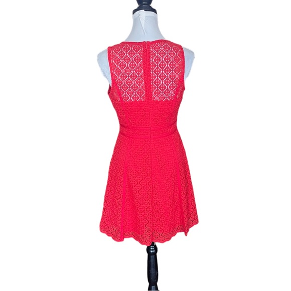 Skies are Blue sleeveless red lace aline summer party event dress size small - Picture 5 of 13